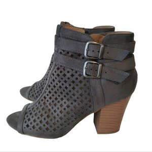 JUSTFAB EDITA Heel Open Toe Booties Women's‎ 10 Grey